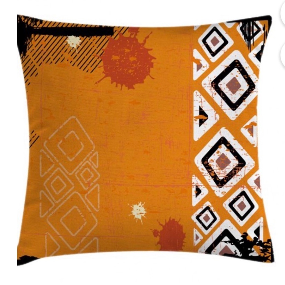 Tribal Design, Decorative Square Accent Throw Pillow Cushion Covers 16”x16”